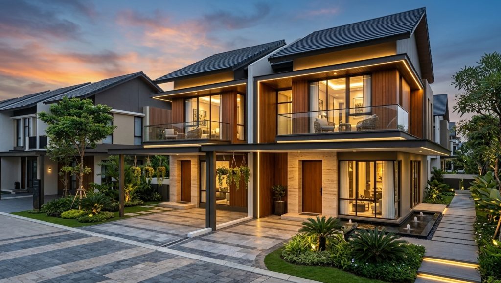 Tipe Emerald Premium – Cluster Khaya Podomoro Golf View: Hunian Tropical Modern dengan Eksklusivitas Dual Facade