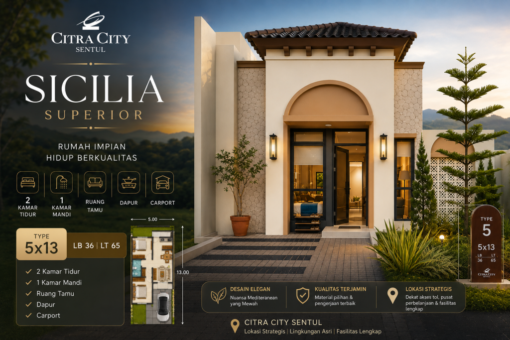 Citra City Sentul Type Sicilia Superior – Hunian Modern Eksklusif di Sentul Bogor